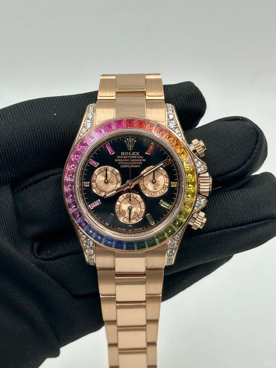 Rolex Oyster Perpetual Cosmograph Daytona "Rainbow" watch.
