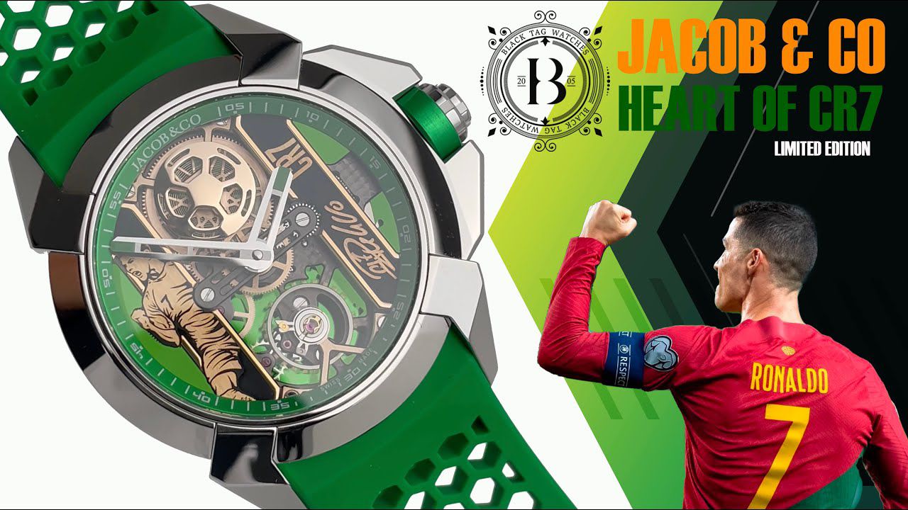 Jacob & Co. Epic X CR7 Heart of CR7 green dial watch.