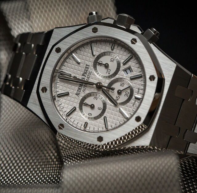 Audemars Piguet Royal Oak Chronograph "Grande Tapisserie" dial watch.