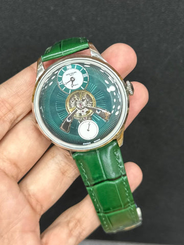 Patek Phillipe Tourbillon Chronograph Green Dial.