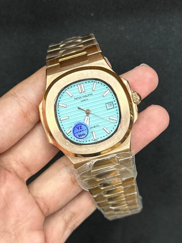 Patek Philippe Nautilus Rose Gold Tiffany Dial.
