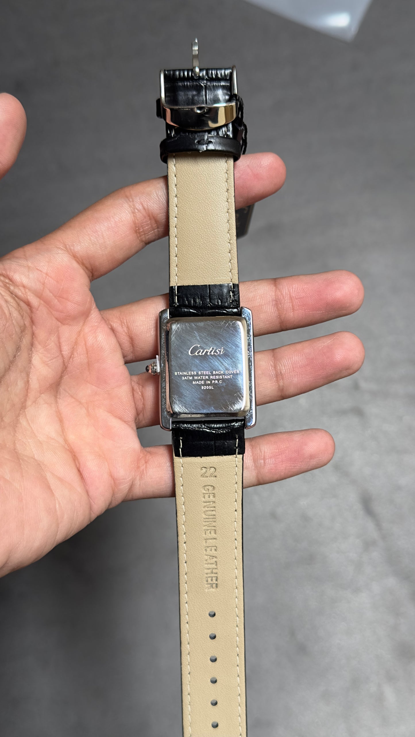 Cartier Tank Louis Watch Black Strap.