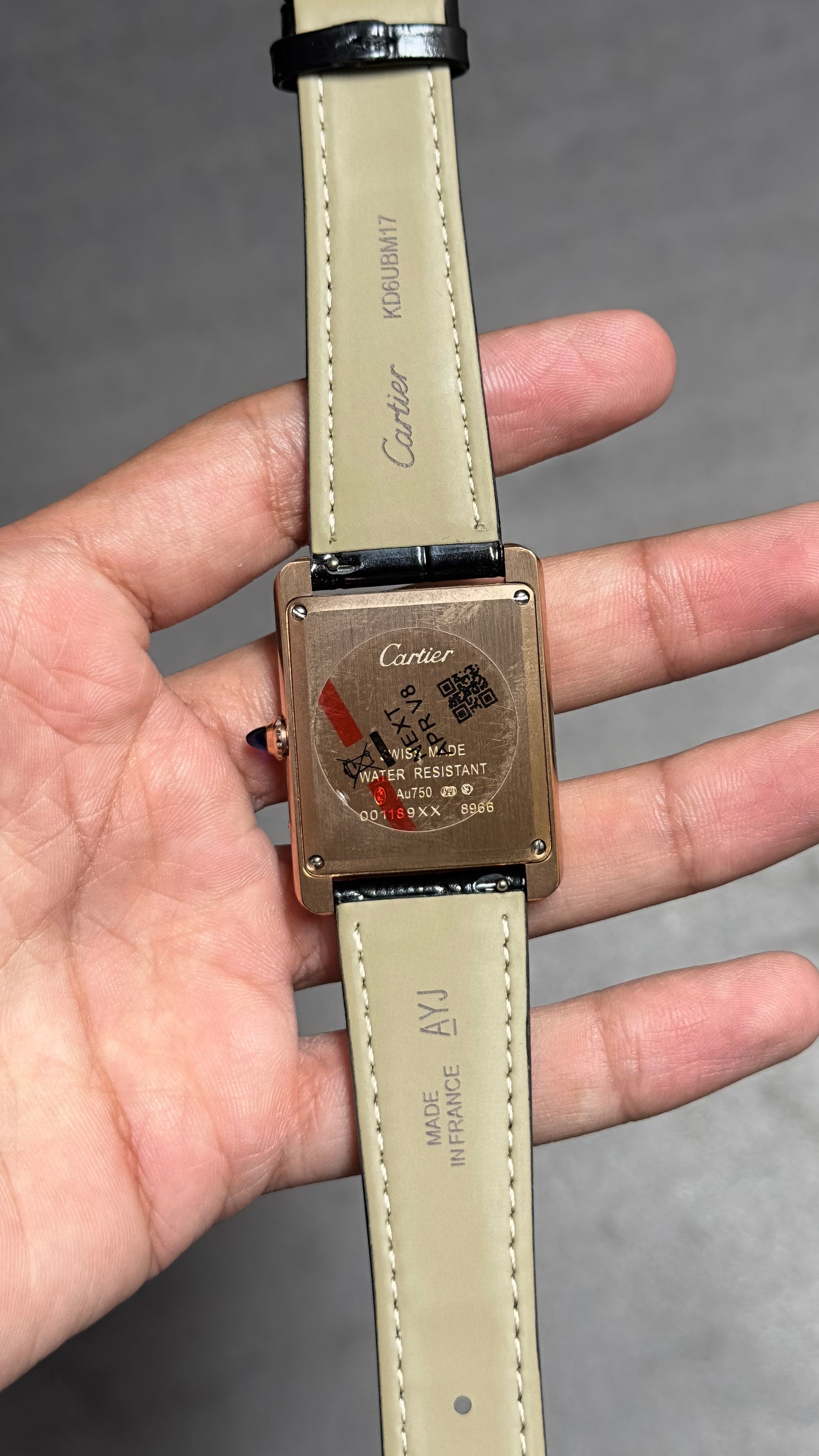 Cartier Tank Louis Black Dial Watch.