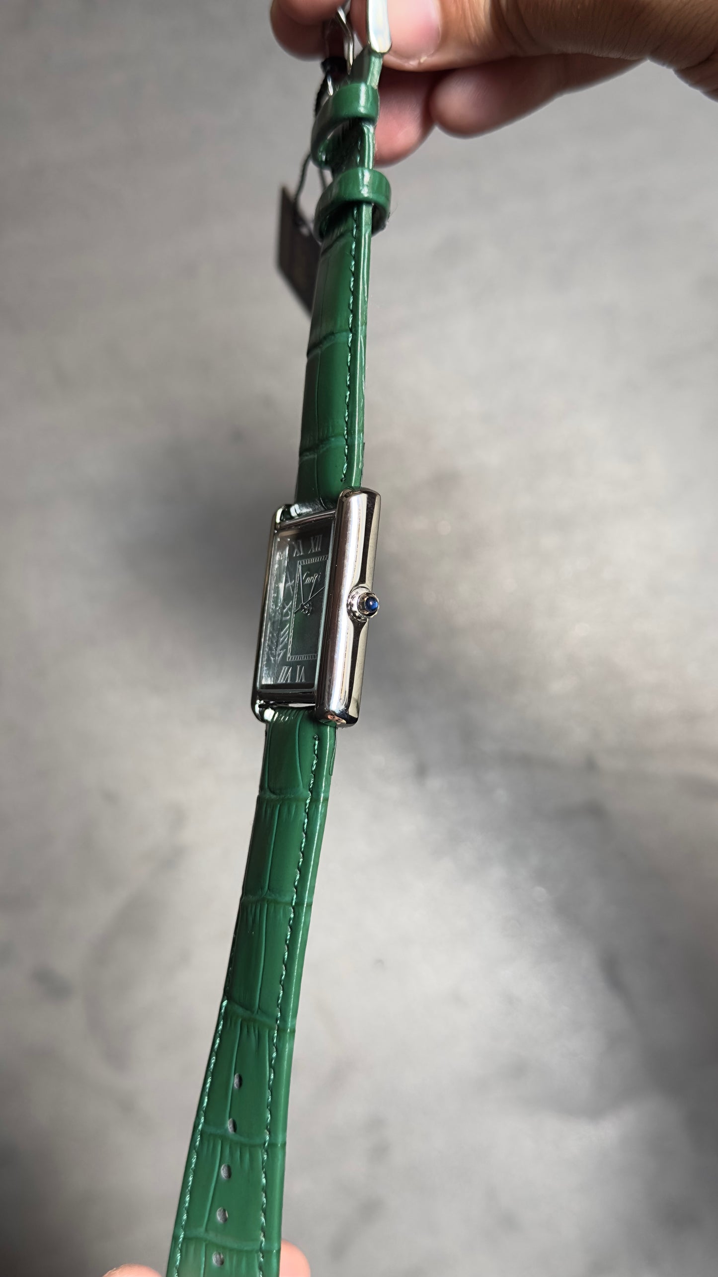 Cartier Tank Louis Green Watch and Strap.