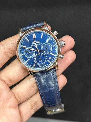 Patek Philippe Grand Complications Perpetual Calendar Blue Watch.