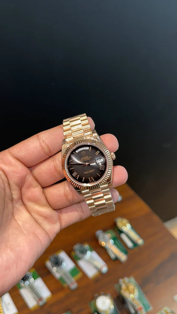 Rolex Day-Date Smoke Black Dial.