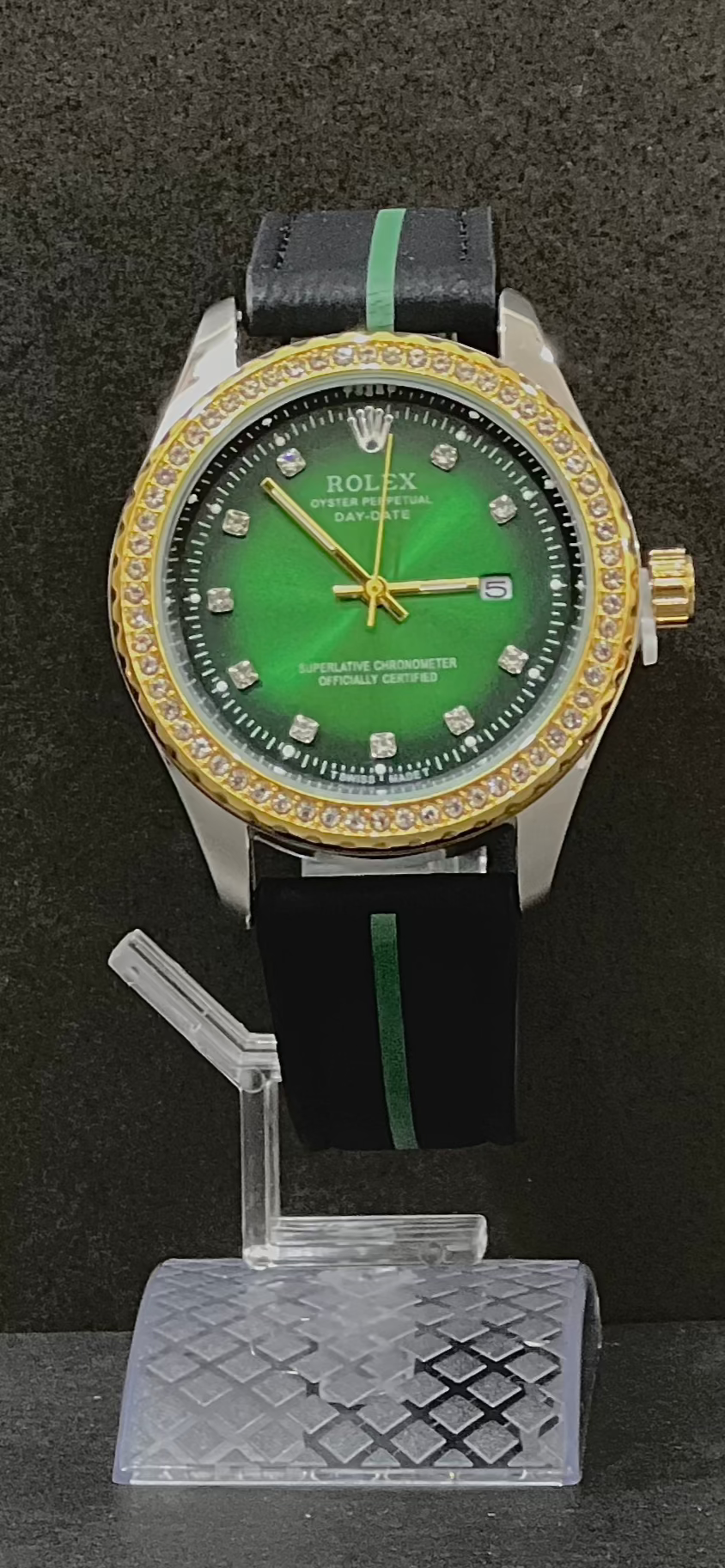 Rolex Oyster Perpetual Green and Golden Dial