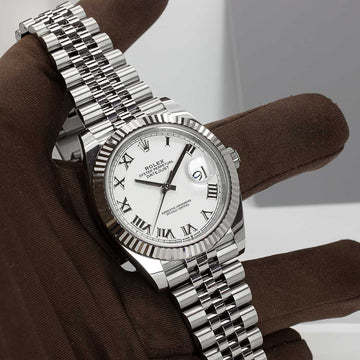 Rolex Datejust Oystersteel White Roman Dial.