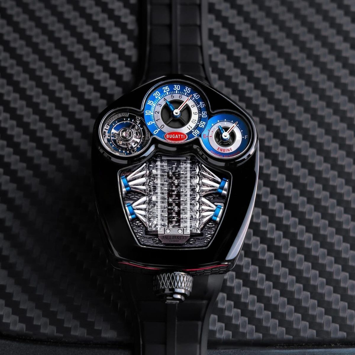 Jacob & Co. Bugatti Tourbillon watch in black titanium.