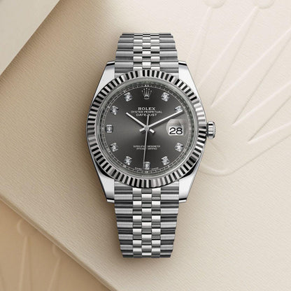 Rolex Datejust Oystersteel and white gold with a dark rhodium dial watch