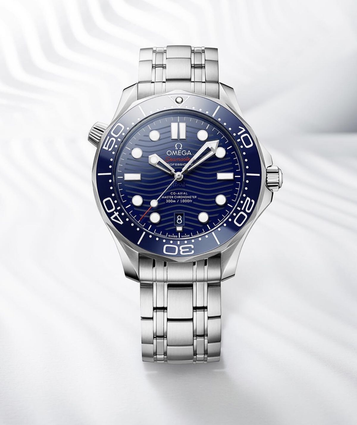 Omega Seamastera Diver blue ceramic dial watch.