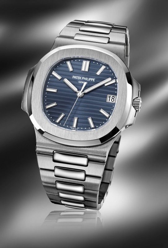 Patek Philippe Nautilus blue dial watch.