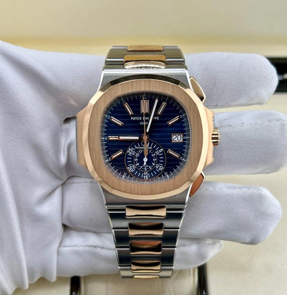 Patek Philippe Nautilus Chronograph -blue dial watch.