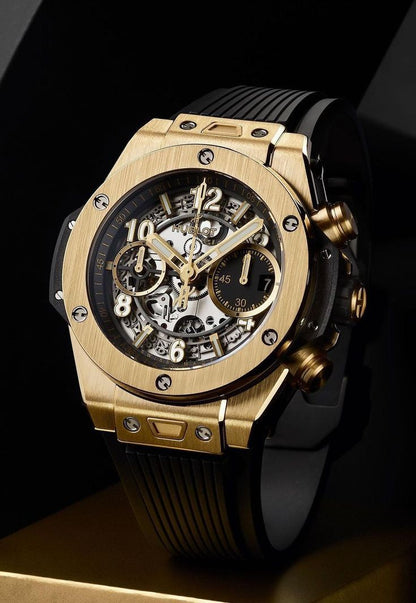Hublot Big Bang Unico Full Magic Gold 42 mm watch.