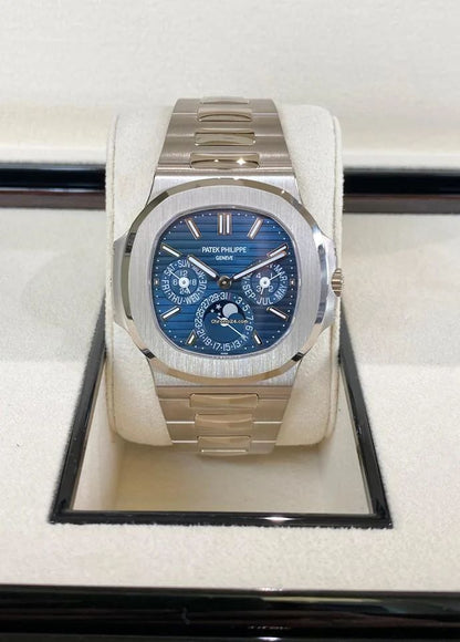 Patek Philippe Nautilus  rose gold perpetual calendar in white gold.