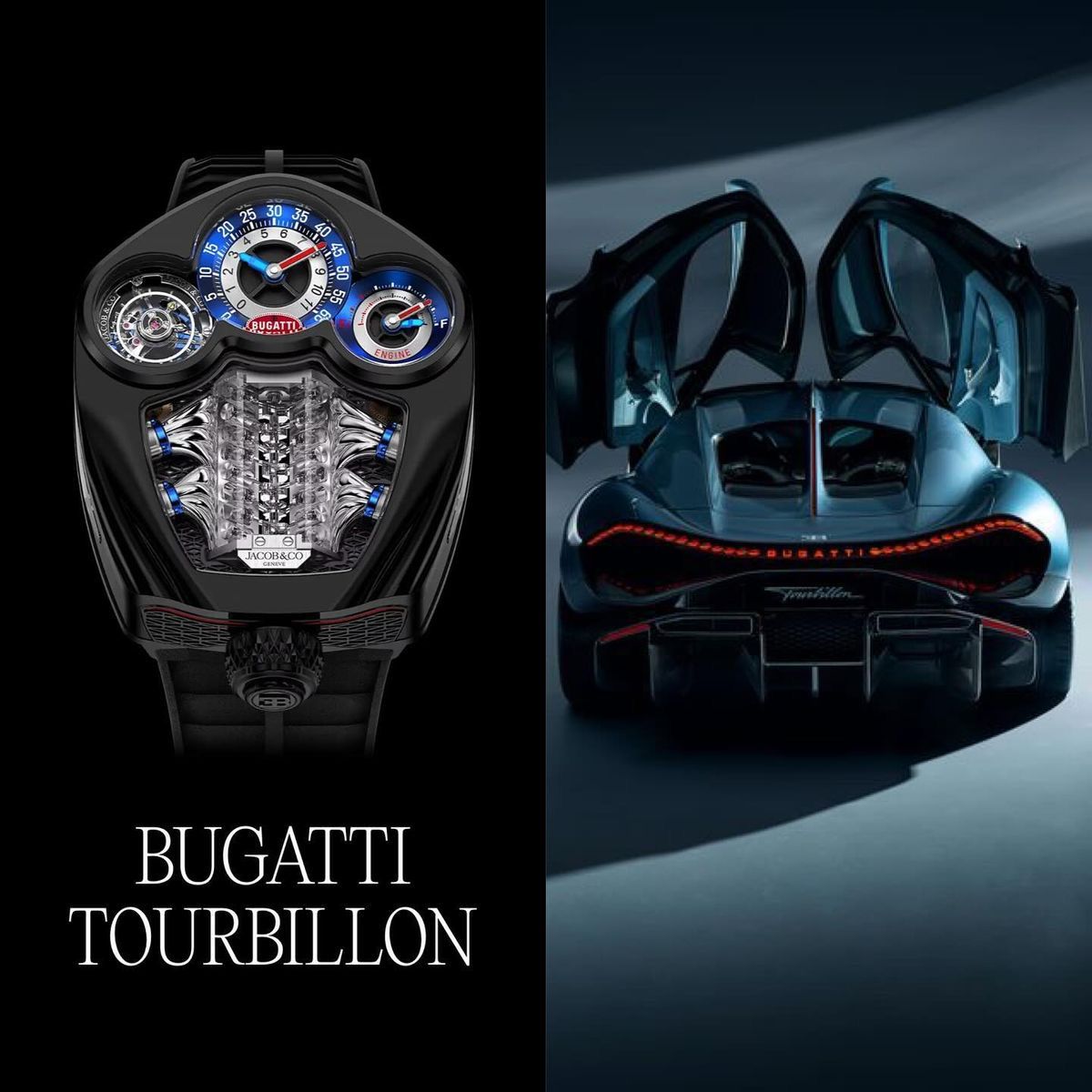 Jacob & Co. Bugatti Tourbillon watch in black titanium.