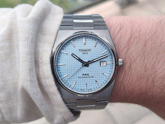 Tissot PRX Ice Blue Watch.