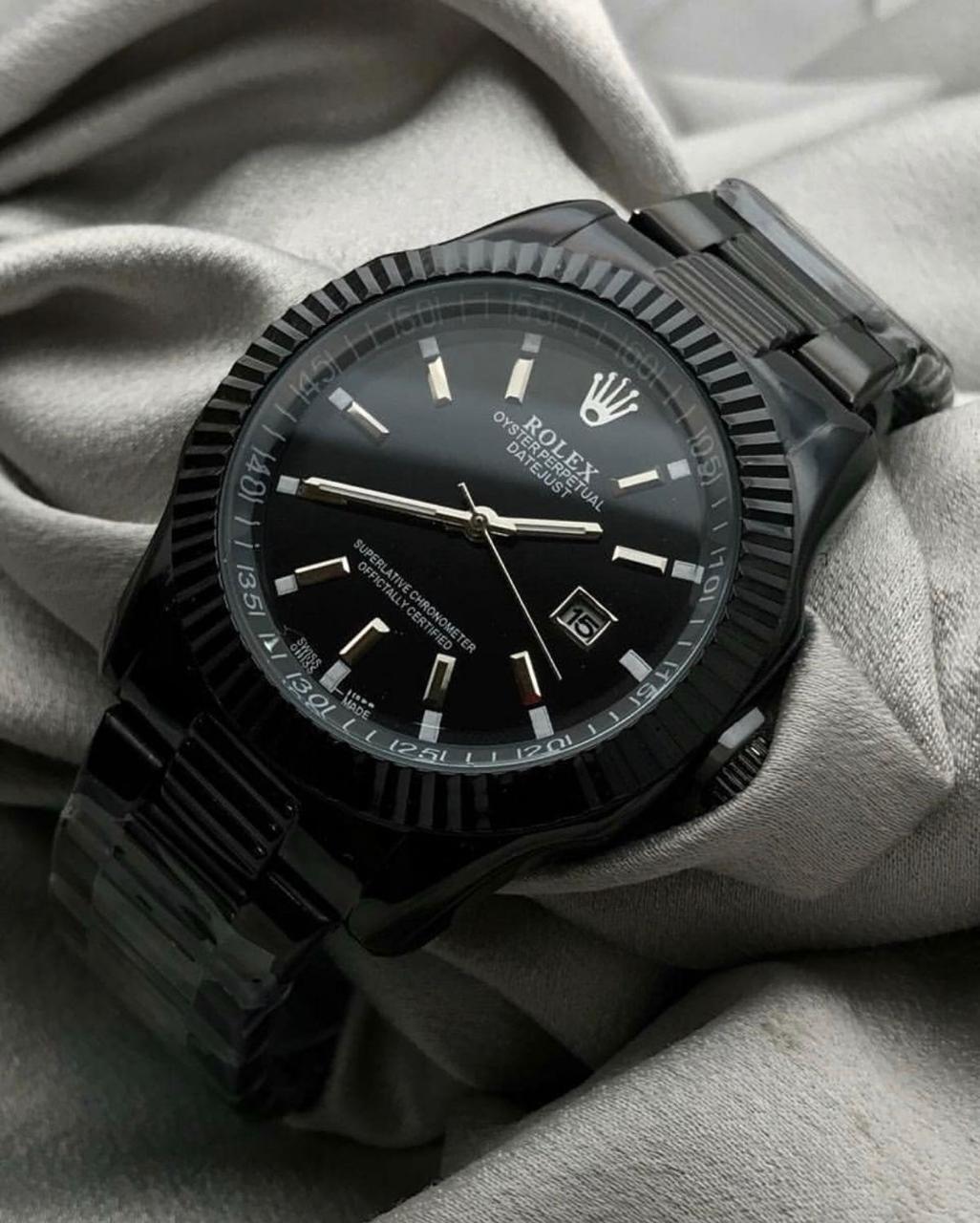 Rolex Datejust watch in an all-black PVD finish.