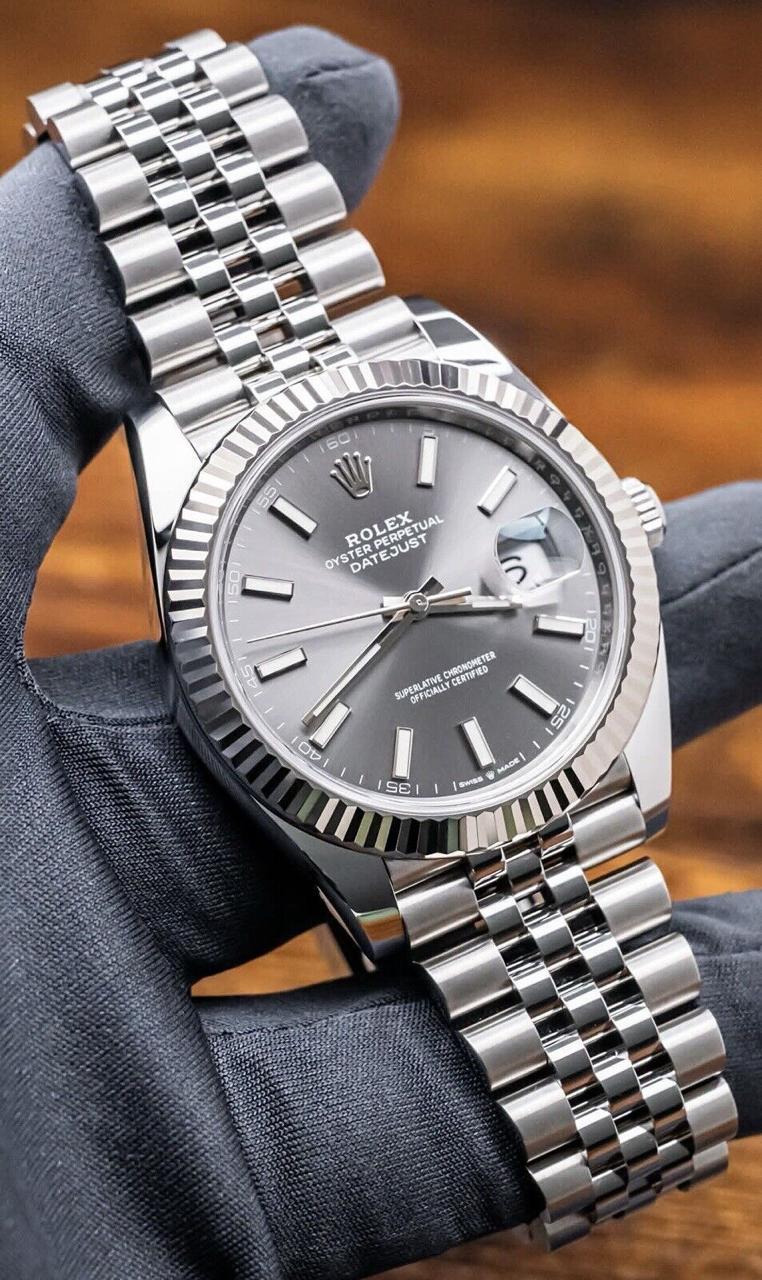 Rolex Datejust Oystersteel and white gold with a dark rhodium dial watch