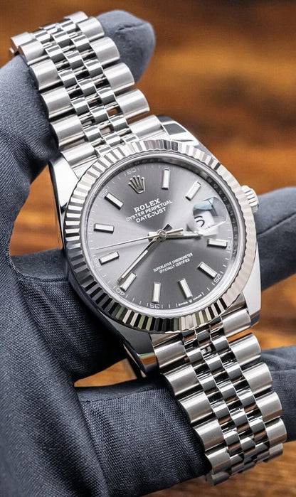 Rolex Datejust Oystersteel and white gold with a dark rhodium dial watch