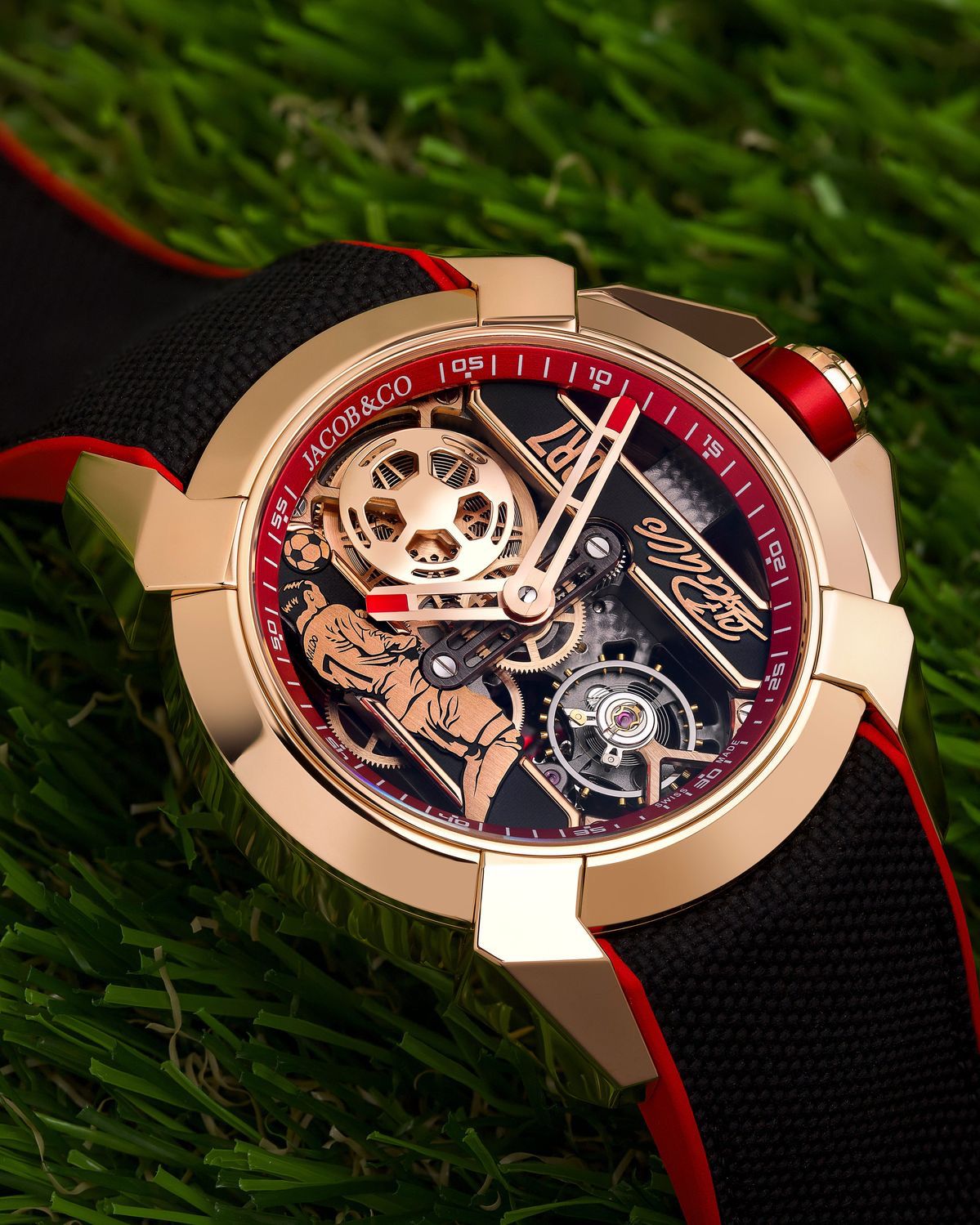 Jacob & Co. CR7 Epic X "Flight of CR7"  red dial watch.