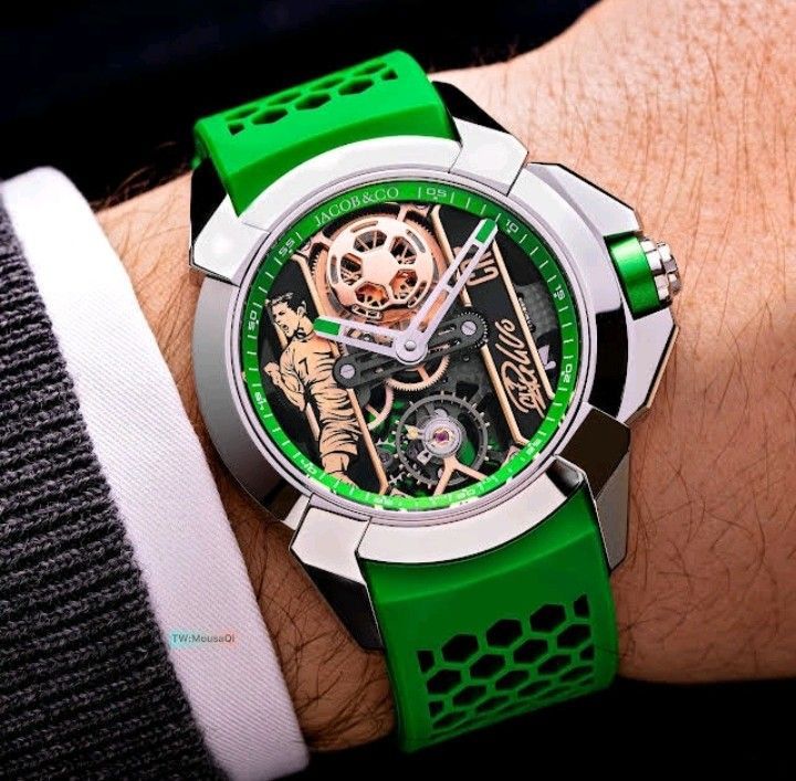 Jacob & Co. Epic X CR7 Heart of CR7 green dial watch.