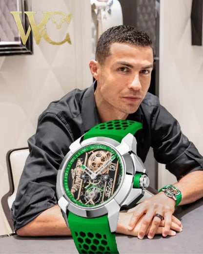 Jacob & Co. Epic X CR7 Heart of CR7 green dial watch.