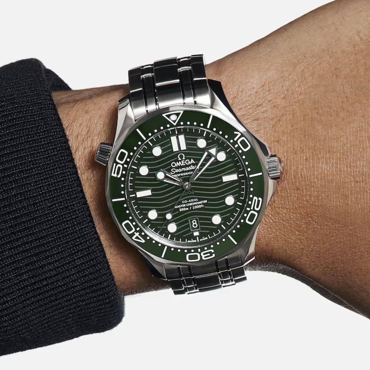 Omega Seamaster Green dial watch.