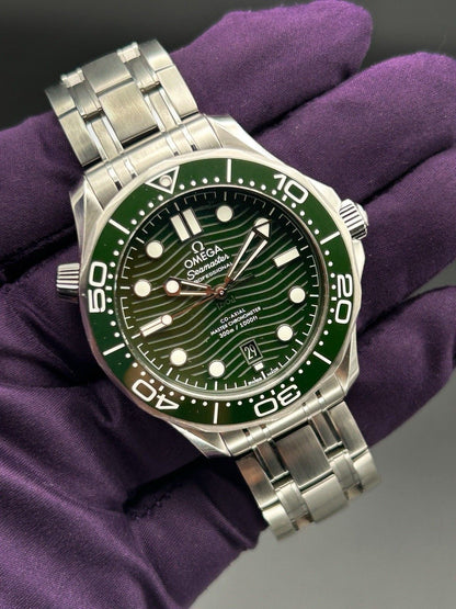 Omega Seamaster Green dial watch.