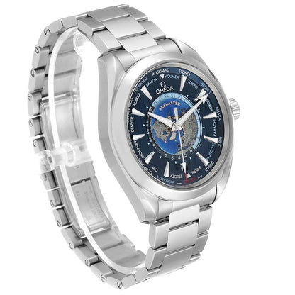 OMEGA Seamaster Aqua Terra 150m Co-Axial GMT Worldtimer in a 43mm watch.
