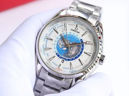 Omega Seamaster Aqua Terra 150m Co-Axial Master Chronometer GMT Worldtimer watch.