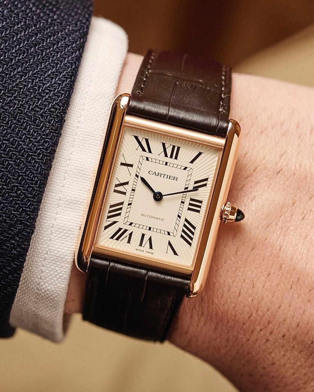 Cartier Tank Louis Cartier watch in an 18k rose gold.
