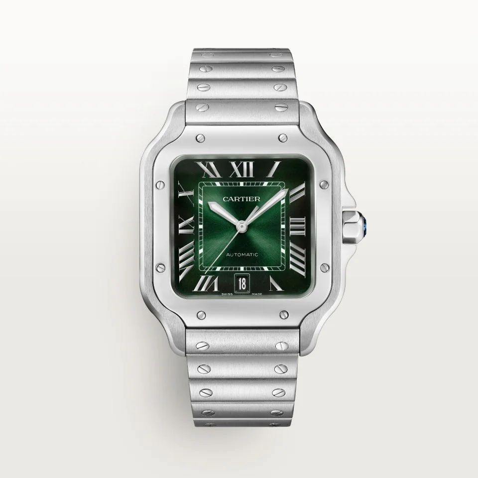 Santos de Cartier watch green dial watch.