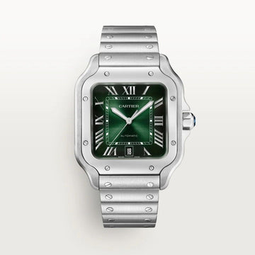 Santos de Cartier watch green dial watch.