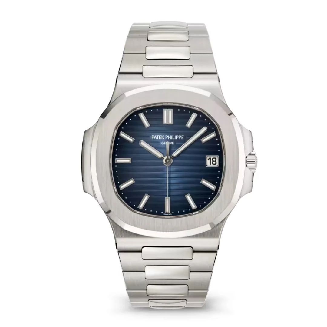 Patek Philippe Nautilus blue dial watch.