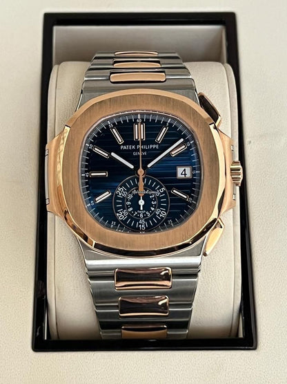 Patek Philippe Nautilus Chronograph -blue dial watch.