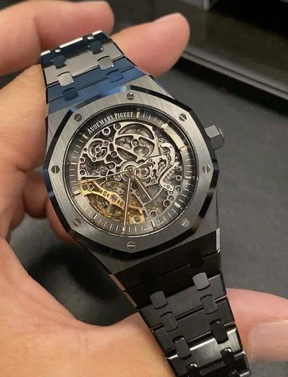 Audemars Piguet Royal Oak Double Balance Wheel watch in black ceramic.