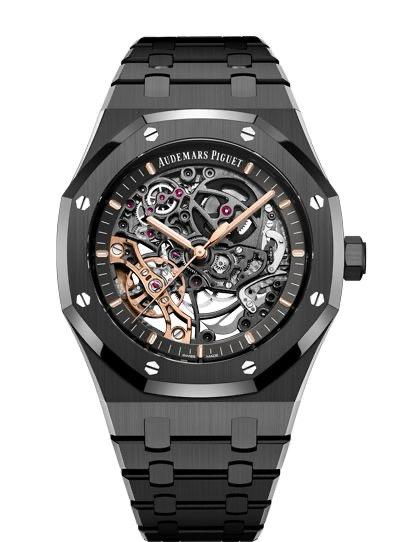 Audemars Piguet Royal Oak Double Balance Wheel watch in black ceramic.