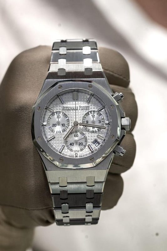 Audemars Piguet Royal Oak Chronograph "Grande Tapisserie" dial watch.