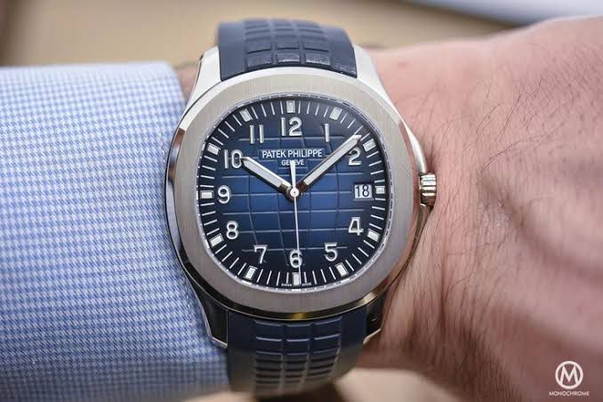 Patek Philippe Aquanaut  blue composite strap and dial.
