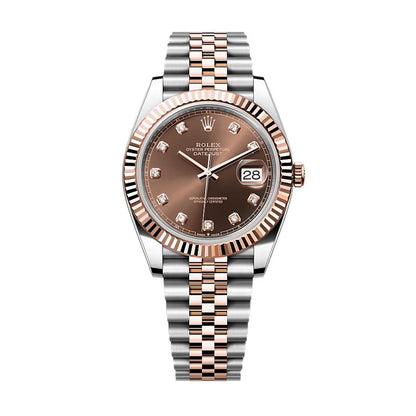 Rolex Datejust chocolate dial watch.