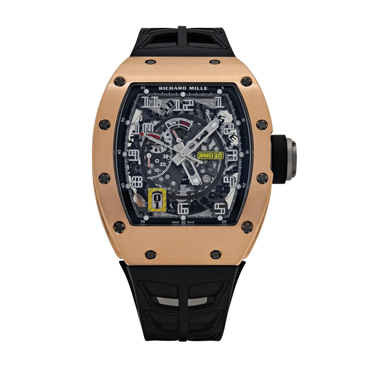 Richard Mille RM 030 automatic black straps watch.
