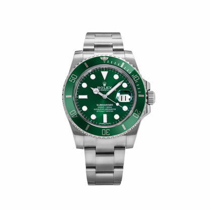 Rolex Submariner Date "Hulk" green Cerachrom bezel watch.