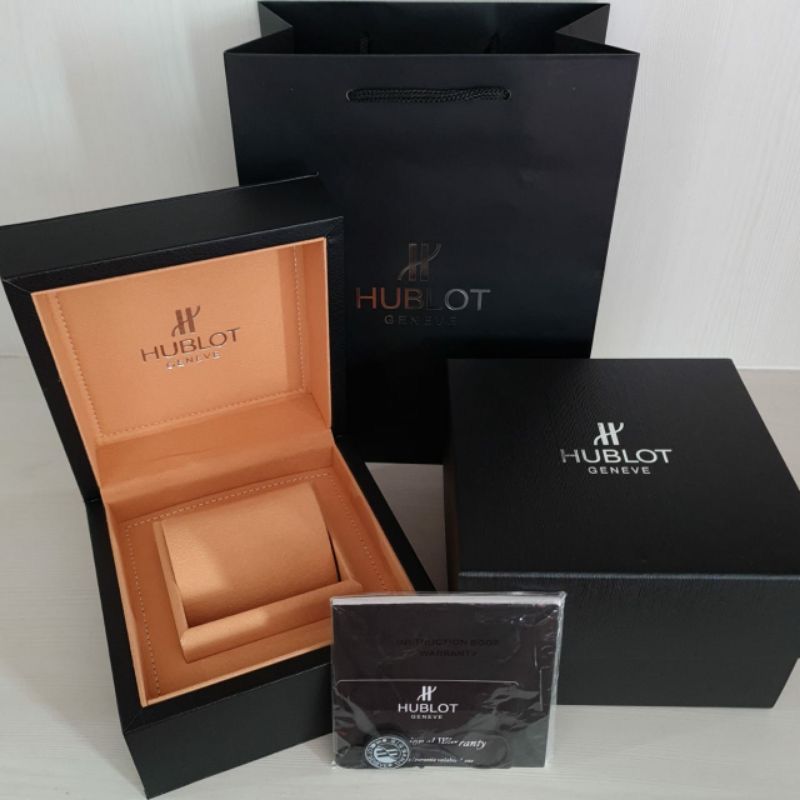 Hublot watch packaging, including the box, outer watch box.