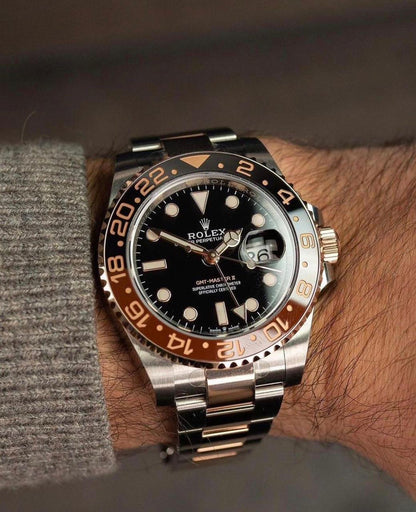 Rolex GMT-Master II in Oystersteel Everose gold watch.