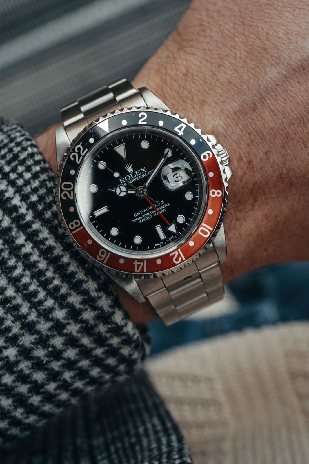 Rolex GMT-Master II”coca cola “ in oystersteel black dial watch.