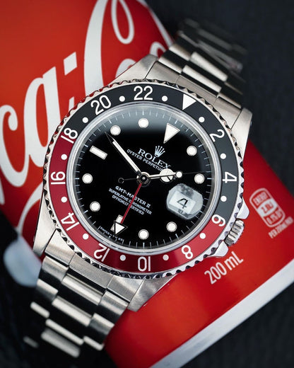 Rolex GMT-Master II”coca cola “ in oystersteel black dial watch.