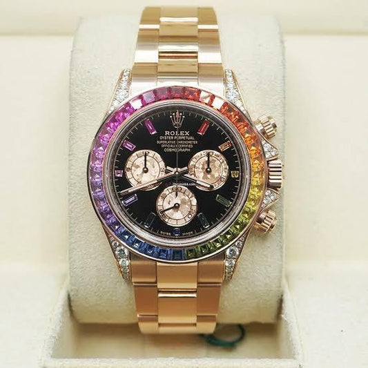 Rolex Oyster Perpetual Cosmograph Daytona "Rainbow" watch.