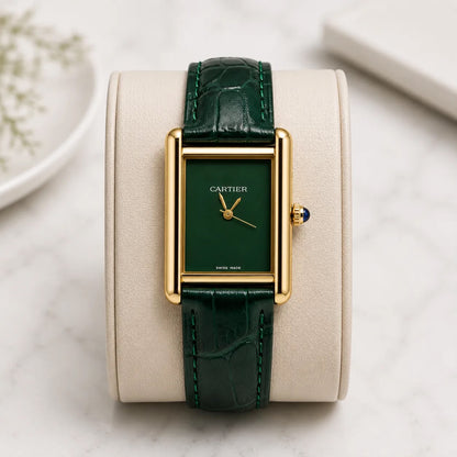 Cartier Tank Louis Green Dial Watch.